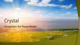  Presentation with sun - Amazing PPT layouts having mountain landscape with the sun backdrop and a lemonade colored foreground