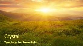  Presentation with japan beautiful landscape mountain fuji - Beautiful presentation design featuring mountain landscape with the sun backdrop and a tawny brown colored foreground