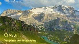  Presentation with water reservoir - Cool new PPT layouts with mountain landscape with water reservoir backdrop and a tawny brown colored foreground