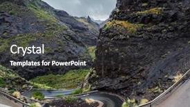  Presentation with landscape - PPT layouts consisting of mountain landscape with winding road background and a dark gray colored foreground