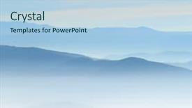  Presentation with fog - Cool new presentation theme with mountain layer in morning sun ray and winter fog backdrop and a light blue colored foreground