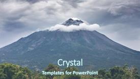  Presentation with culture indonesia - Theme having mountain merapi volcano java indonesia background and a ocean colored foreground