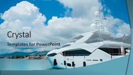  Presentation with luxury - Cool new slides with mountain navigation - beautiful luxury yachts traveling yachting backdrop and a light blue colored foreground