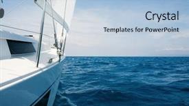  Presentation with yachting - Colorful theme enhanced with mountain navigation - beautiful yacht in open sea backdrop and a light blue colored foreground