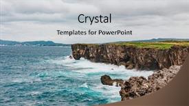  Presentation with navigation - PPT theme enhanced with mountain navigation - cape hirakubo lighthouse ishigaki island background and a light gray colored foreground