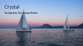  Presentation with sail - Slide deck with mountain navigation - sail boats near the rocky background and a light blue colored foreground