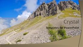  Presentation with europe - Theme with mountain-of-cristo-pensante background and a coral colored foreground