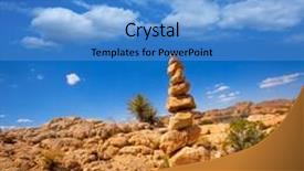 Presentation with joshua tree national park - Slide set having mountain of rocks in joshua tree national park california usa background and a teal colored foreground