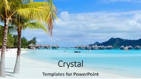  Presentation with amsterdam historical beautiful view - PPT theme featuring mountain on bora bora island background and a light blue colored foreground