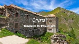  Presentation with fort - PPT theme featuring mountain pass of colle dell background and a  colored foreground