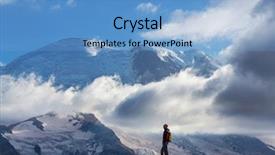  Presentation with path - Amazing slides having mountain path - hike on mt rainier backdrop and a teal colored foreground