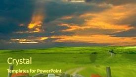  Presentation with country - PPT layouts enhanced with mountain path - man with bicycle riding country background and a tawny brown colored foreground