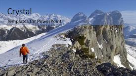  Presentation with women safety against harrasment - Slide deck having mountain path - mountaineer against foratata peak background and a teal colored foreground