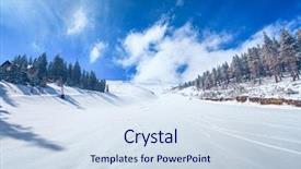  Presentation with skiing - Beautiful presentation theme featuring mountain path - slope on the skiing resort backdrop and a  colored foreground