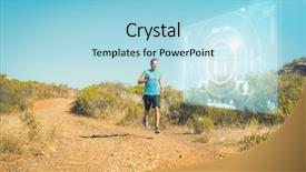  Presentation with man on train - Theme having mountain path graphic - athletic man jogging on country background and a arctic colored foreground
