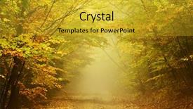  Presentation with path - Cool new PPT theme with mountain path in autumn landscape backdrop and a gold colored foreground