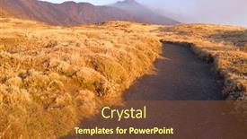  Presentation with volcano - Beautiful presentation theme featuring mountain-path-to-active-south backdrop and a red colored foreground