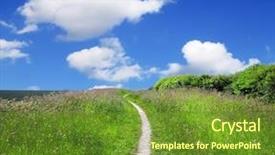  Presentation with path - Slide set having mountain path background and a tawny brown colored foreground