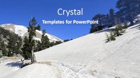  Presentation with pathway - Beautiful presentation featuring mountain-pathway-among-snow backdrop and a teal colored foreground