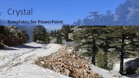  Presentation with pathway - Beautiful slide set featuring mountain-pathway-to-tahtali-dagi backdrop and a light blue colored foreground