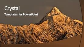  Presentation with height - Cool new presentation design with mountain peak in dawn north backdrop and a tawny brown colored foreground