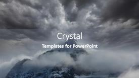  Presentation with weather storm - PPT layouts consisting of mountain-peak-in-storm-weather background and a gray colored foreground