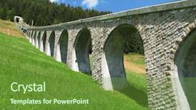  Presentation with rail bridge - Colorful slides enhanced with mountain rail road in muerren backdrop and a tawny brown colored foreground
