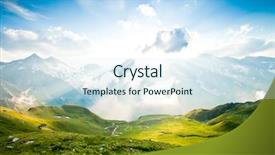  Presentation with alpine - PPT theme enhanced with mountain range - beautiful alpine landscape background and a sky blue colored foreground