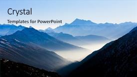  Presentation with solar system imaginary view - Presentation theme with mountain range - view from furkapass to andermatt background and a light blue colored foreground