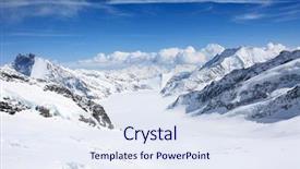  Presentation with region - PPT theme featuring mountain range - winter landscape in the jungfrau background and a sky blue colored foreground