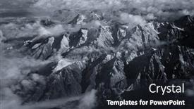  Presentation with mountain - Presentation theme having mountain-range-and-clouds background and a wine colored foreground