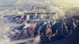  Presentation with air plane - Theme featuring mountain-range-and-white-clouds background and a soft green colored foreground