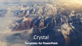  Presentation with air plane - Slide deck having mountain-range-and-white-clouds background and a ocean colored foreground