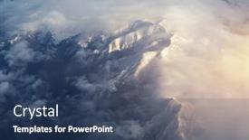  Presentation with air plane - Presentation with mountain-range-and-white-clouds background and a ocean colored foreground