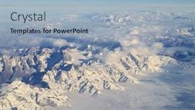  Presentation with air plane - PPT layouts consisting of mountain-range-and-white-clouds background and a light blue colored foreground