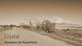  Presentation with central asia - Presentation design enhanced with mountain-range-bektau-ata-tract background and a coral colored foreground