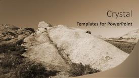  Presentation with central asia - Slide deck with mountain-range-bektau-ata-tract background and a coral colored foreground