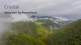  Presentation with storm - PPT theme with mountain-range-during-a-rain background and a light gray colored foreground