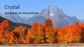  Presentation with national - Cool new PPT theme with mountain range in autumn time backdrop and a light blue colored foreground