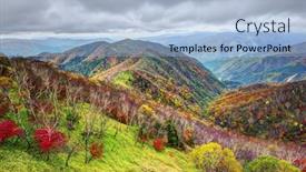  Presentation with mountain - Audience pleasing PPT layouts consisting of mountain-range-in-nikko-national backdrop and a light blue colored foreground