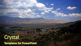  Presentation with landscape - Presentation design featuring mountain-range-landscape-from-high background and a  colored foreground