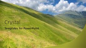  Presentation with mountain - Amazing PPT layouts having mountain range backdrop and a gold colored foreground