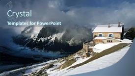  Presentation with refuge - Cool new theme with mountain refuge in haute savoie france backdrop and a ocean colored foreground
