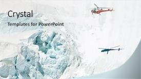  Presentation with rescue helicopter - Audience pleasing PPT theme consisting of mountain rescue helicopter recuperating backdrop and a white colored foreground