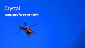  Presentation with rescue helicopter - Beautiful presentation theme featuring mountain rescue helicopter backdrop and a dark gray colored foreground