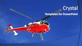  Presentation with rescue helicopter - Beautiful PPT theme featuring mountain rescue helicopter backdrop and a ocean colored foreground