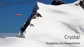  Presentation with rescue helicopter - PPT layouts having mountain rescue helicopter background and a white colored foreground