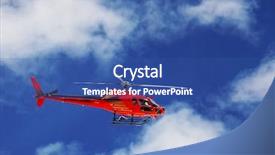 Presentation with rescue helicopter - PPT theme having mountain rescue helicopter background and a ocean colored foreground