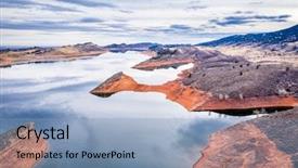 Presentation with water reservoir - Cool new PPT theme with mountain reservoir in northern colorado backdrop and a light blue colored foreground