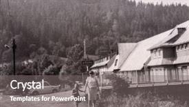  Presentation with 1950s - PPT theme with mountain resort poland 1950 background and a gray colored foreground